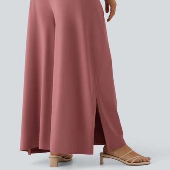 Halara High Waisted Tie Front Split Hem Palazzo Wide Leg Flowy PANT XS NWOT - Picture 16 of 16